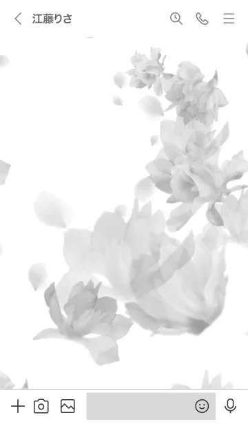 [LINE着せ替え] 透き通る花びらに囲まれて・モノクロの画像2
