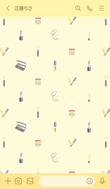 [LINE着せ替え] Cosmetics theme☆yellowの画像2