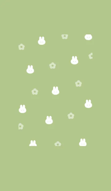 [LINE着せ替え] チビうさと花✿ピスタチオグリーン05_1の画像1