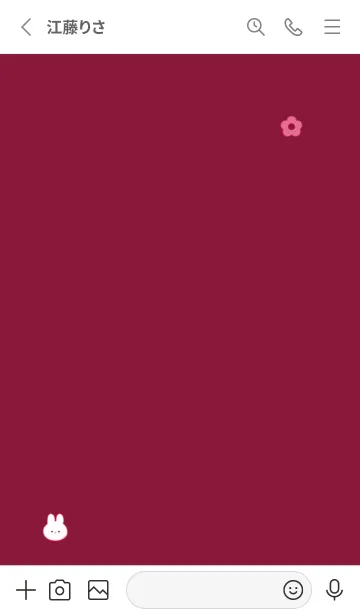 [LINE着せ替え] チビうさと花✿マゼンタ02_1の画像2