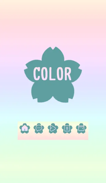 [LINE着せ替え] green color rainbow E07の画像1