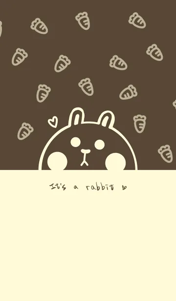 [LINE着せ替え] Bunny and Carrot J-Dark Brown (Ye5)の画像1