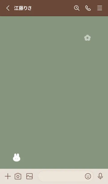 [LINE着せ替え] チビうさと花✿セージグリーン08_1の画像2