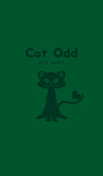 [LINE着せ替え] 猫のオッドとハート 深緑の画像1