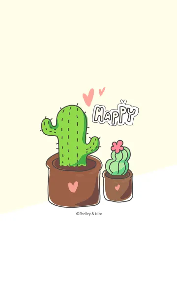 [LINE着せ替え] Succulent J-light grayish yellow (bw3)の画像1