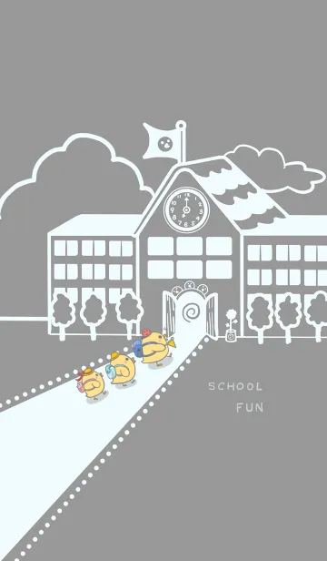 [LINE着せ替え] Yellow Duck School fun-Gray (Bl3)の画像1