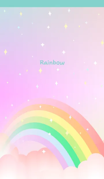 [LINE着せ替え] Cute rainbow in the night on sky blueの画像1