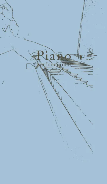[LINE着せ替え] ピアノ演奏 スモークブルーの画像1