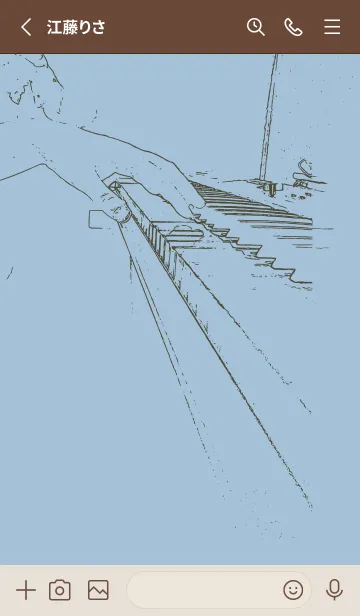 [LINE着せ替え] ピアノ演奏 スモークブルーの画像2