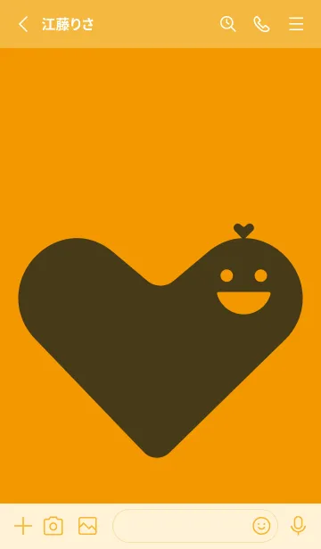 [LINE着せ替え] ハート型の着せかえ 金茶の画像2