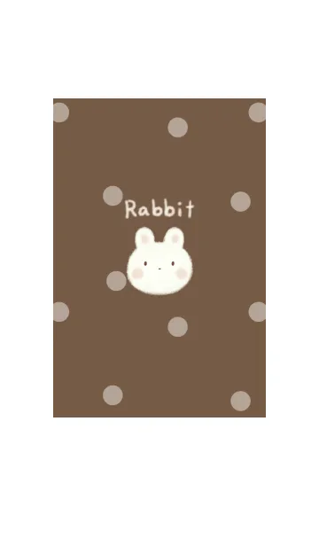 [LINE着せ替え] ふわふわうさぎ -ブラウン- ドットの画像1