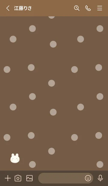 [LINE着せ替え] ふわふわうさぎ -ブラウン- ドットの画像2