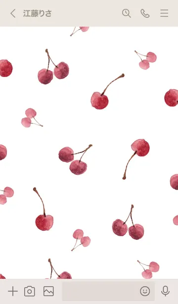 [LINE着せ替え] 水彩フルーツに囲まれて・チェリーの画像2