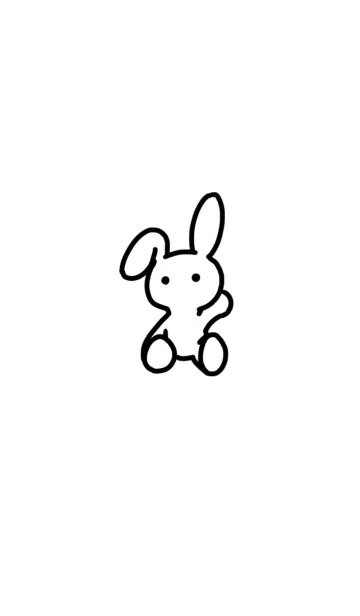 [LINE着せ替え] 【シンプル】白うさぎの画像1