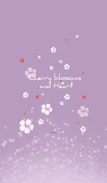 [LINE着せ替え] 紫 : 春の恋愛運上昇 桜とハートの画像1