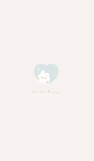 うさぎとハート。ライトブルーのLINE着せ替え