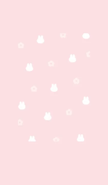[LINE着せ替え] チビうさと花✿桜色15_1の画像1