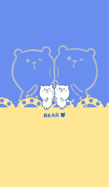 [LINE着せ替え] Dancing Bear-Bright Color Blue (Ye5)の画像1