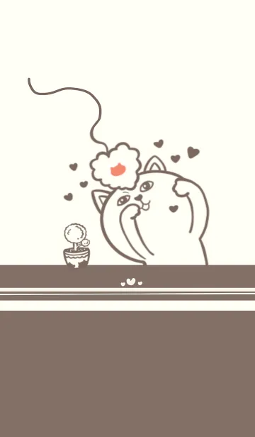 [LINE着せ替え] Mischievous Cat - Brown (Be2)の画像1