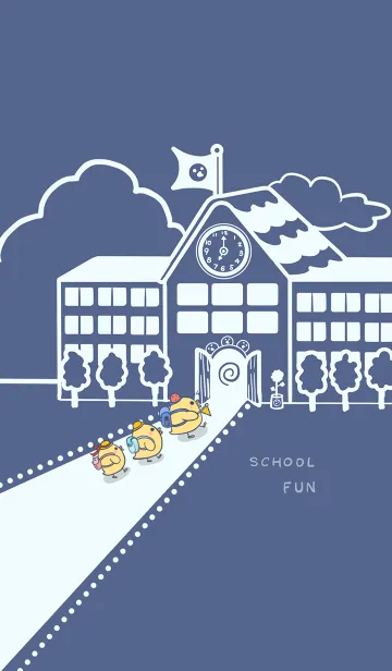 [LINE着せ替え] Yellow Duck School fun-Blue (Bl3)の画像1