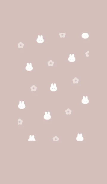 [LINE着せ替え] チビうさと花✿ピンクベージュ13_1の画像1