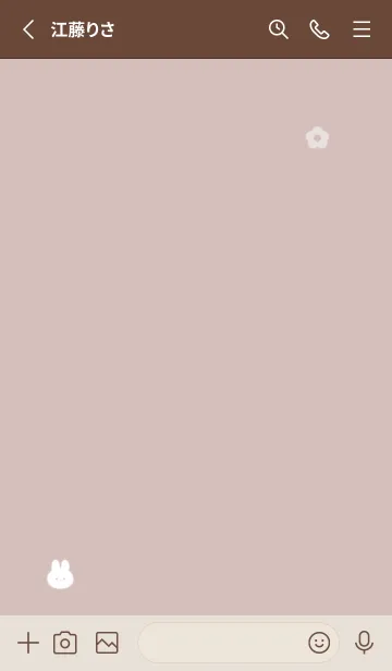 [LINE着せ替え] チビうさと花✿ピンクベージュ13_1の画像2