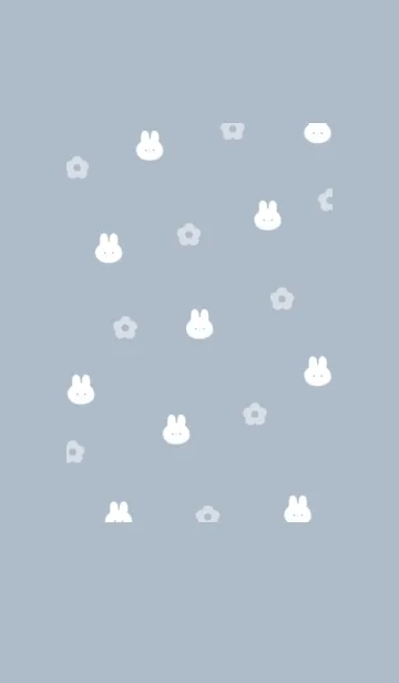 [LINE着せ替え] チビうさと花✿パウダーブルー09_1の画像1