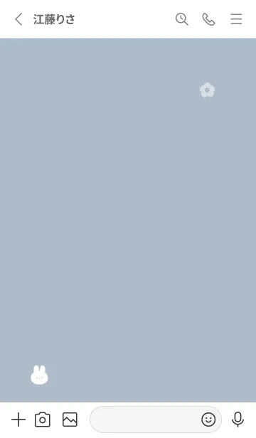 [LINE着せ替え] チビうさと花✿パウダーブルー09_1の画像2