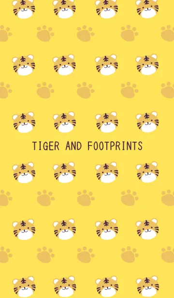 [LINE着せ替え] トラと足跡の着せかえ/ひまわりイエローの画像1