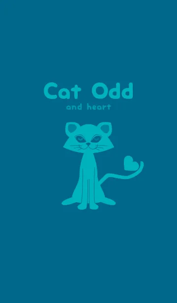 [LINE着せ替え] 猫のオッドとハート 鴨の羽色の画像1