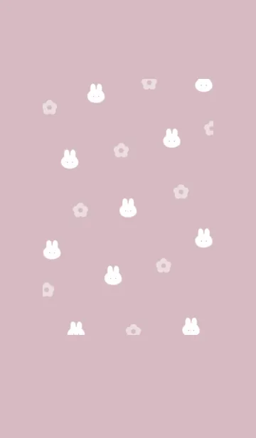 [LINE着せ替え] チビうさと花✿ダスティーピンク12_1の画像1