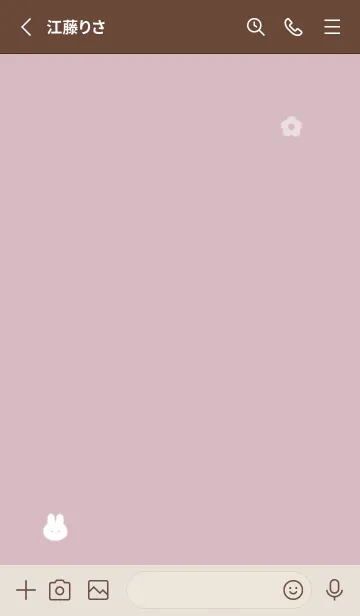 [LINE着せ替え] チビうさと花✿ダスティーピンク12_1の画像2