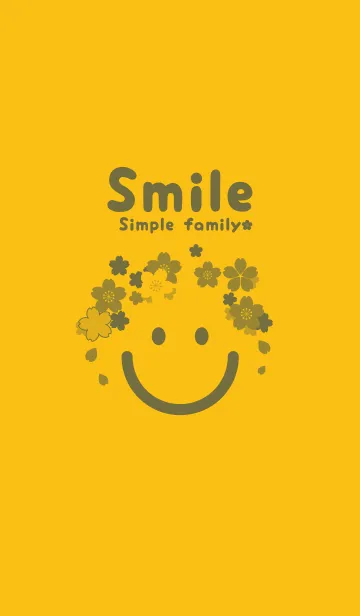 [LINE着せ替え] スマイル＆桜 鬱金色の画像1