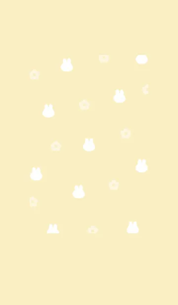 [LINE着せ替え] チビうさと花✿クリームイエロー11_1の画像1
