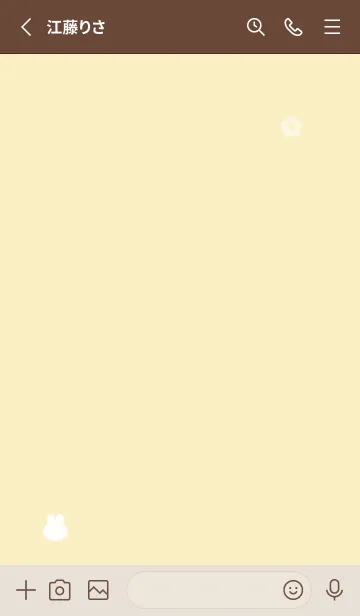 [LINE着せ替え] チビうさと花✿クリームイエロー11_1の画像2