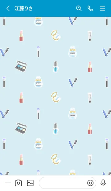 [LINE着せ替え] Cosmetics theme☆blueの画像2