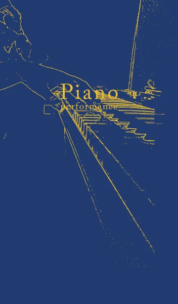 [LINE着せ替え] ピアノ演奏 紺色の画像1