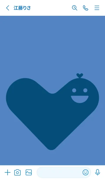 [LINE着せ替え] ハート型の着せかえ 薄群青の画像2