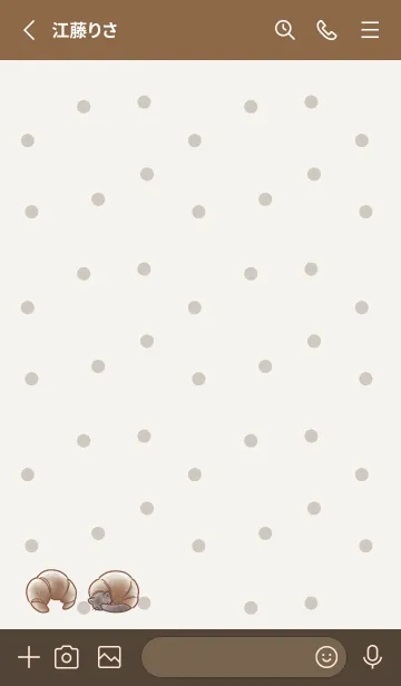 [LINE着せ替え] チョコクロ猫 -ブラウン- ドットの画像2