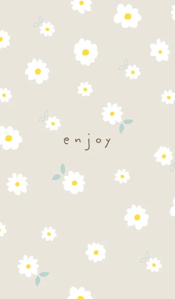 [LINE着せ替え] 白い花と時々はっぱ17の画像1