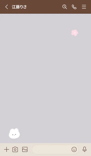[LINE着せ替え] ふわ兎と桜✿グレージュ03_1の画像2