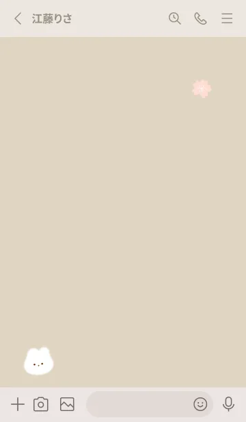 [LINE着せ替え] ふわ兎と桜✿ベージュ06_1の画像2