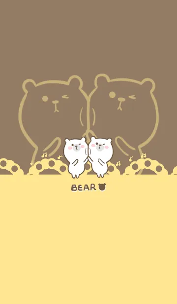 [LINE着せ替え] Dancing Bear-Brown (Ye05)の画像1