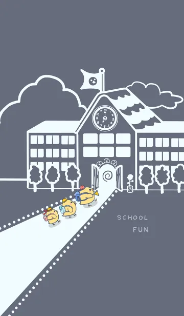 [LINE着せ替え] Yellow Duck School fun-gray blue (Bl03)の画像1