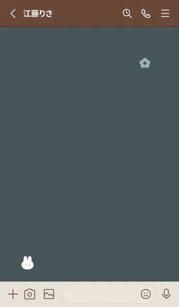 [LINE着せ替え] チビうさと花✿ダークグリーン10_1の画像2