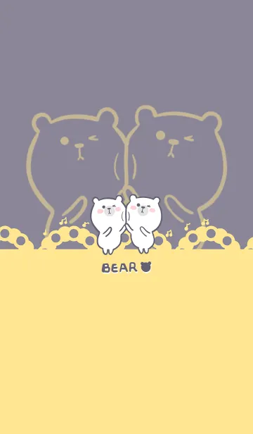 [LINE着せ替え] Dancing bear-gray purple (Yel5)の画像1