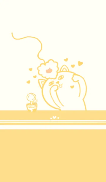 [LINE着せ替え] Mischievous Cat - Yellow (Be2)の画像1