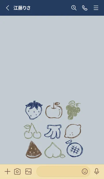 [LINE着せ替え] 落書き風フルーツ スマートの画像2