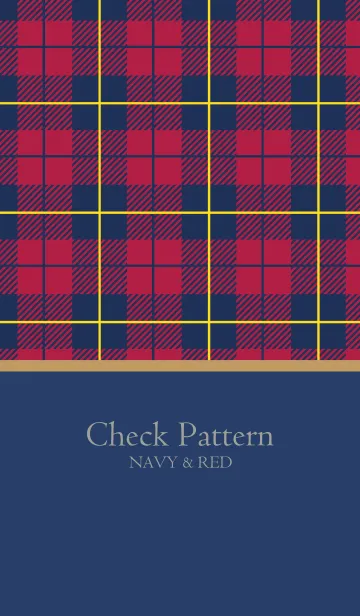 [LINE着せ替え] Check Pattern.NAVY&RED 5の画像1