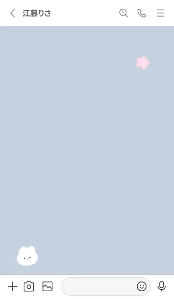 [LINE着せ替え] ふわ兎と桜✿パウダーブルー14_1の画像2